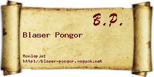 Blaser Pongor névjegykártya